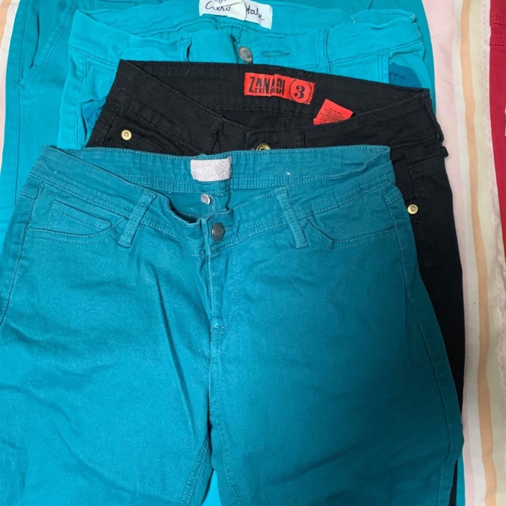 Colored teal jeans